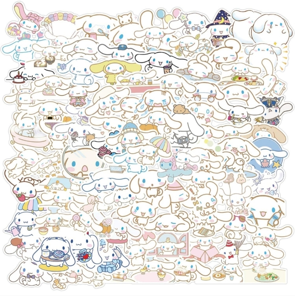 Cinnamoroll Sticker set 100 pc Colorful white vinyl sticker bumper water bottle